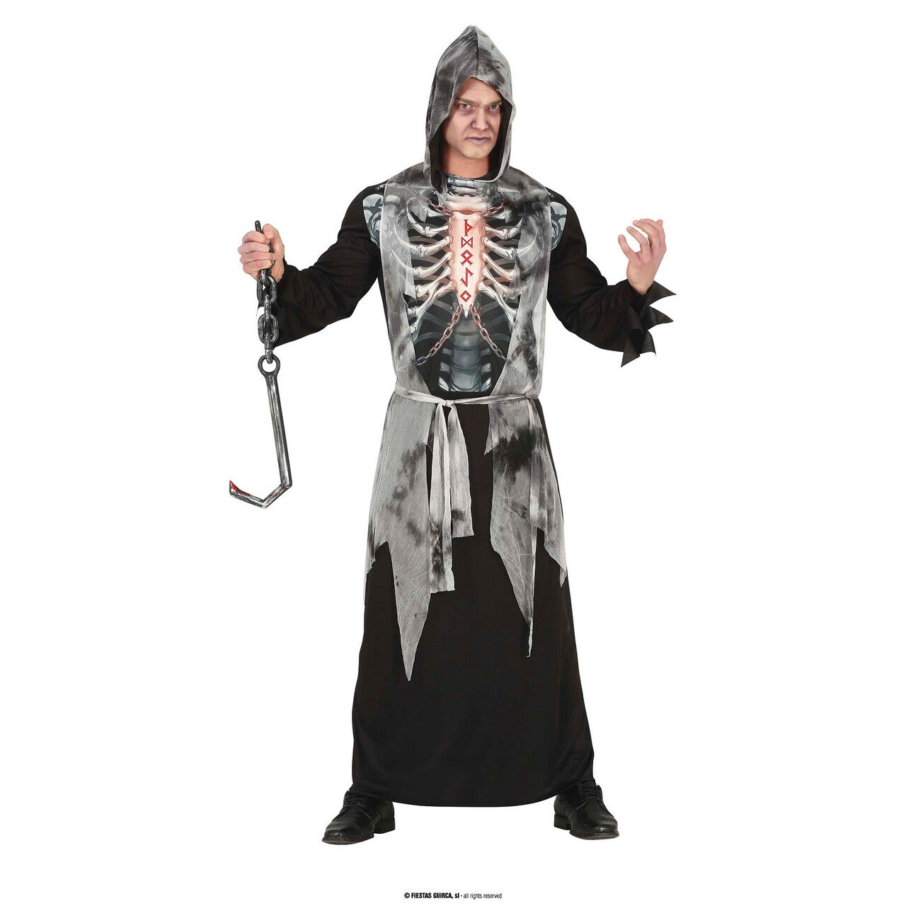 Op deze afbeelding zie je een Kostuums, van het merk Guirca. Geketend En Getekend Voor Het Leven Reaper Man Kostuum