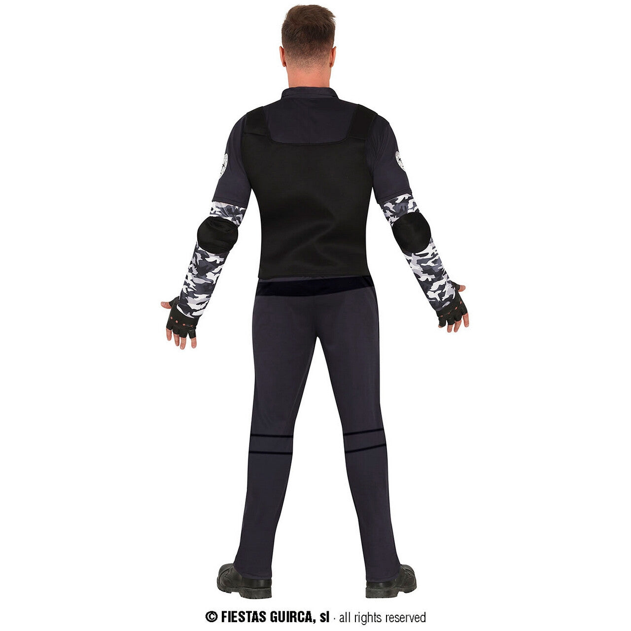 Op deze afbeelding zie je een Kostuums, van het merk Guirca. Zpd Zombie Police Department Security Man Kostuum