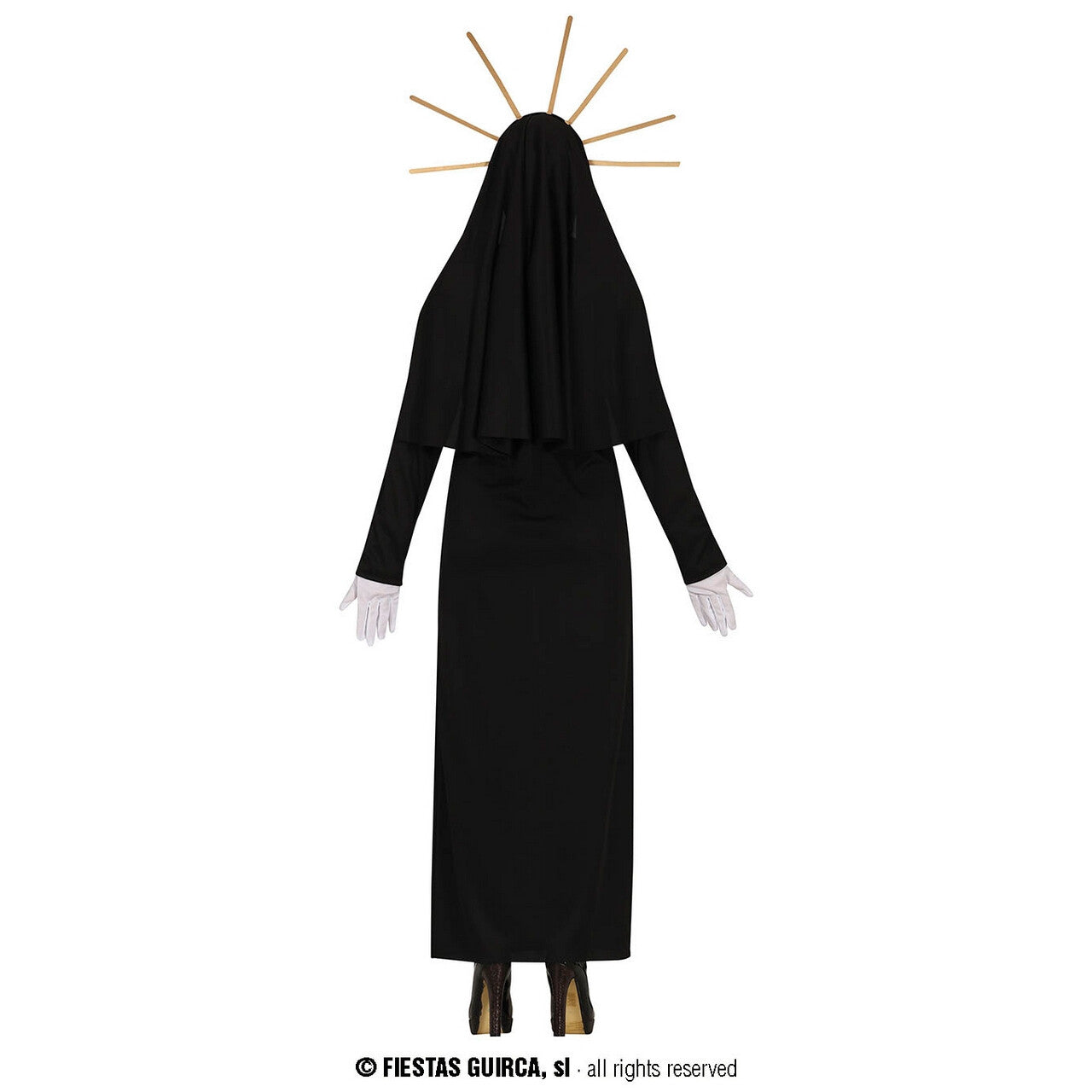Op deze afbeelding zie je een Kostuums, van het merk Guirca. Niet Zo Heilige Kwaadaardige Non Vrouw Kostuum