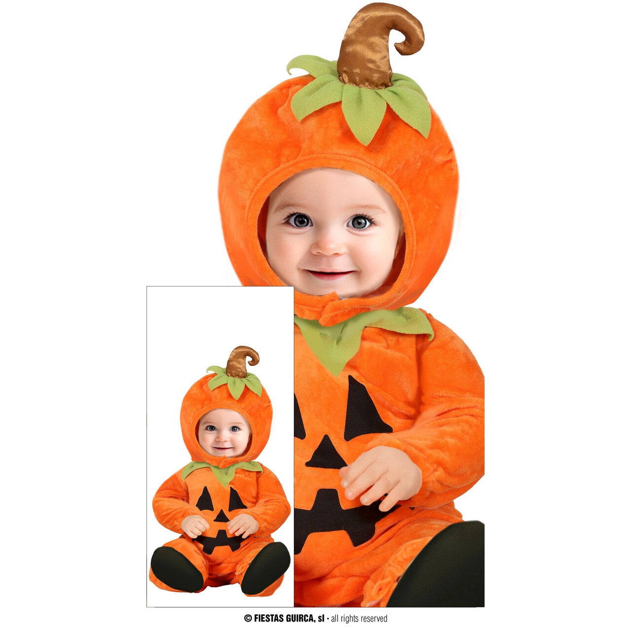 Op deze afbeelding zie je een Kostuums, van het merk Guirca. Oranje Pommetje Poen Kind Kostuum
