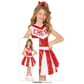 Cheerleader Rot-Weiß Jubelteam Kostüm für Mädchen