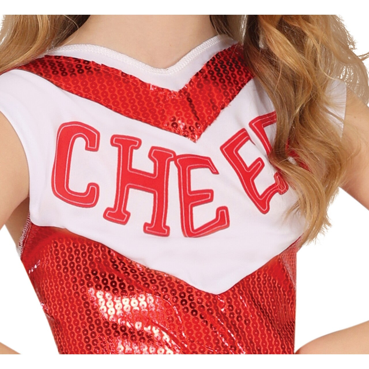 Op deze afbeelding zie je een Kostuums, van het merk Guirca. Cheer Team Rood Wit Cheerleader Meisje Kostuum