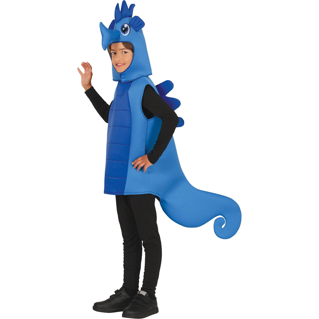 Op deze afbeelding zie je een Kostuums, van het merk Guirca. Blauw Zeepaardje Bluehorse Kind Kostuum