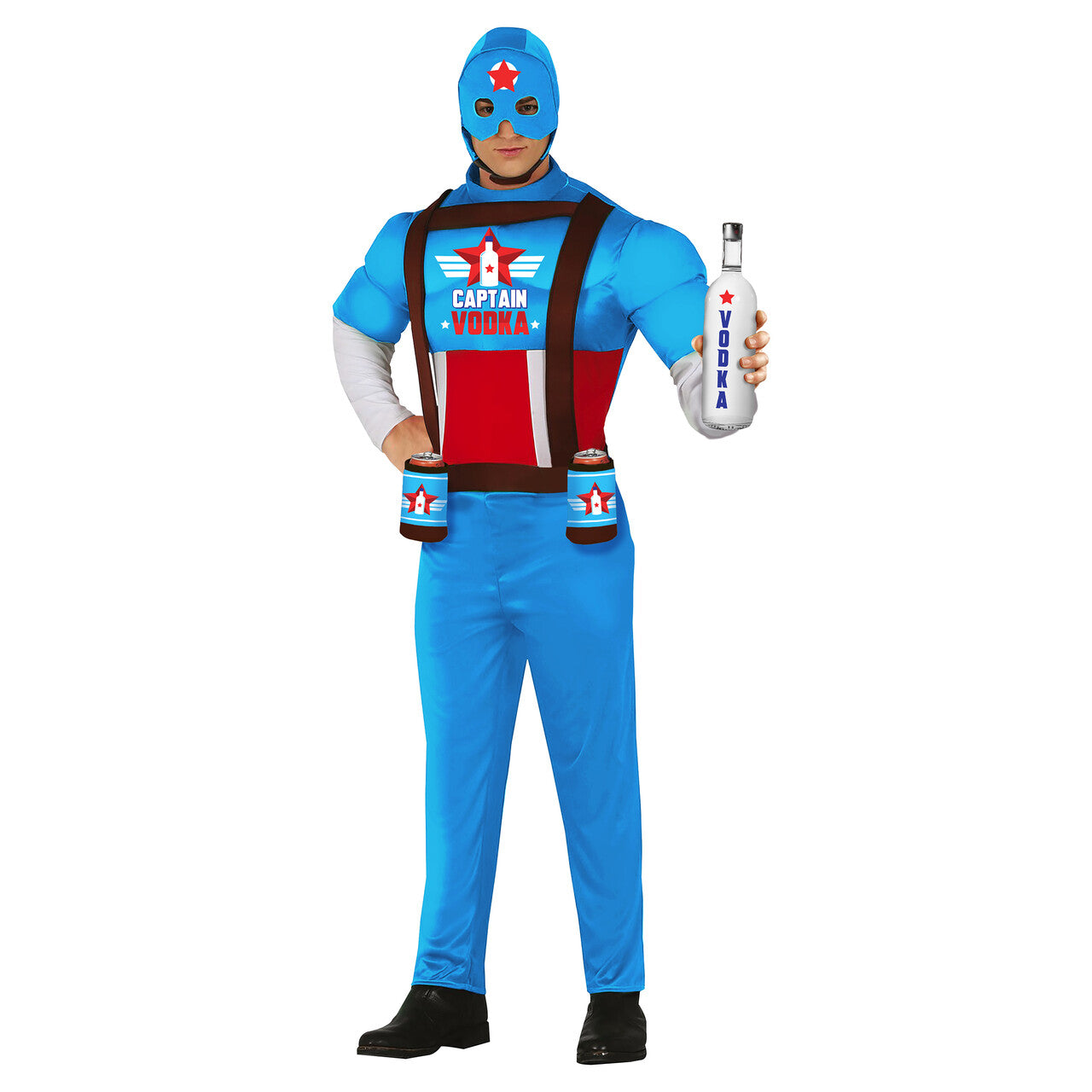 Op deze afbeelding zie je een Kostuums, van het merk Guirca. Superheld Kapitein Vodka Man Kostuum