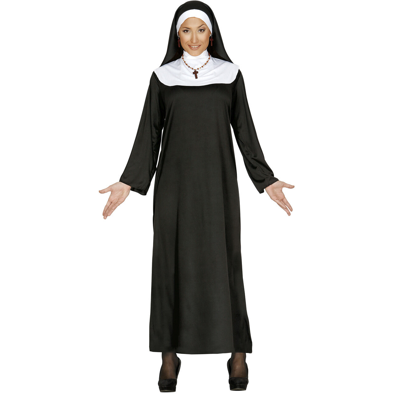 Op deze afbeelding zie je een Kostuums, van het merk Guirca. Sister Whoopi Non Vrouw Kostuum