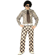 Op deze afbeelding zie je een Kostuums, van het merk Guirca. 70s Retro Groove Brady Man Kostuum