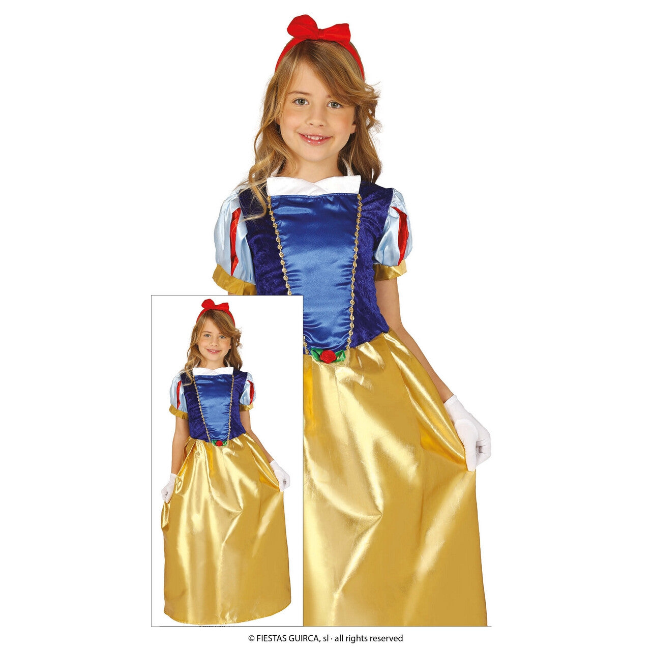 Op deze afbeelding zie je een Kostuums, van het merk Guirca. Prinses Snowwhite Meisje Kostuum