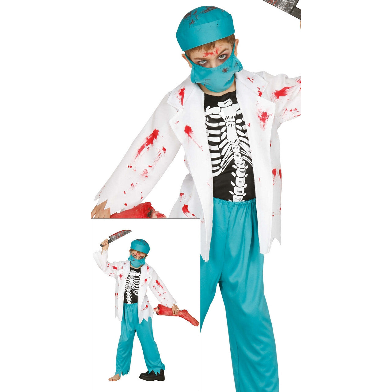 Op deze afbeelding zie je een Kostuums, van het merk Guirca. Zombie Dokter Lustbloed Kind Kostuum