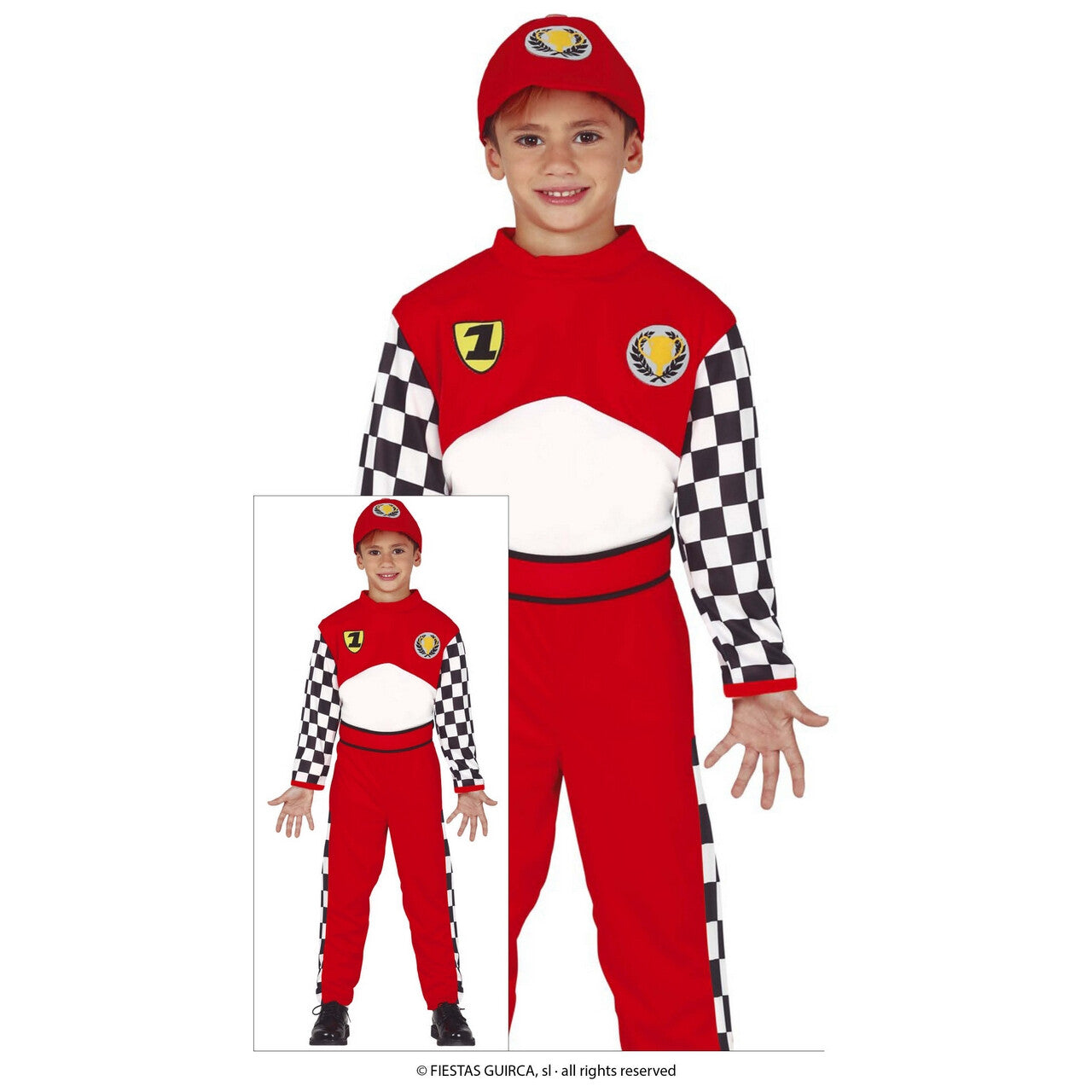 Op deze afbeelding zie je een Kostuums, van het merk Guirca. Ferry Snel F1 Coureur Jongen Kostuum