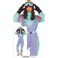 Super 80er Ski-Outfit Lila / Mint Damenkostüm