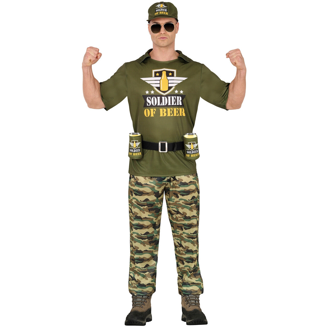 Op deze afbeelding zie je een Kostuums, van het merk Guirca. Soldier Of Beer Man Kostuum