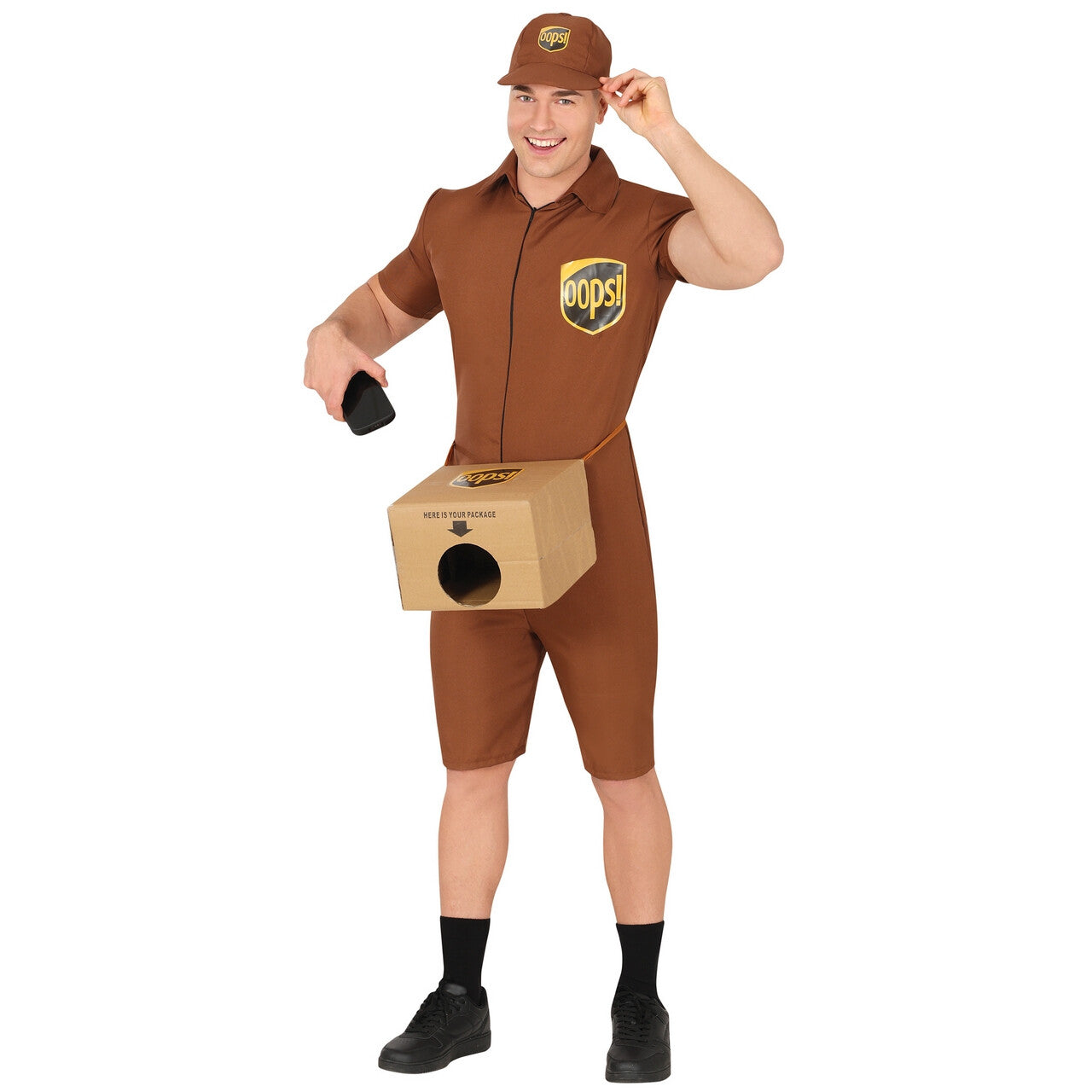 Op deze afbeelding zie je een Kostuums, van het merk Guirca. Special Delivery Man Kostuum