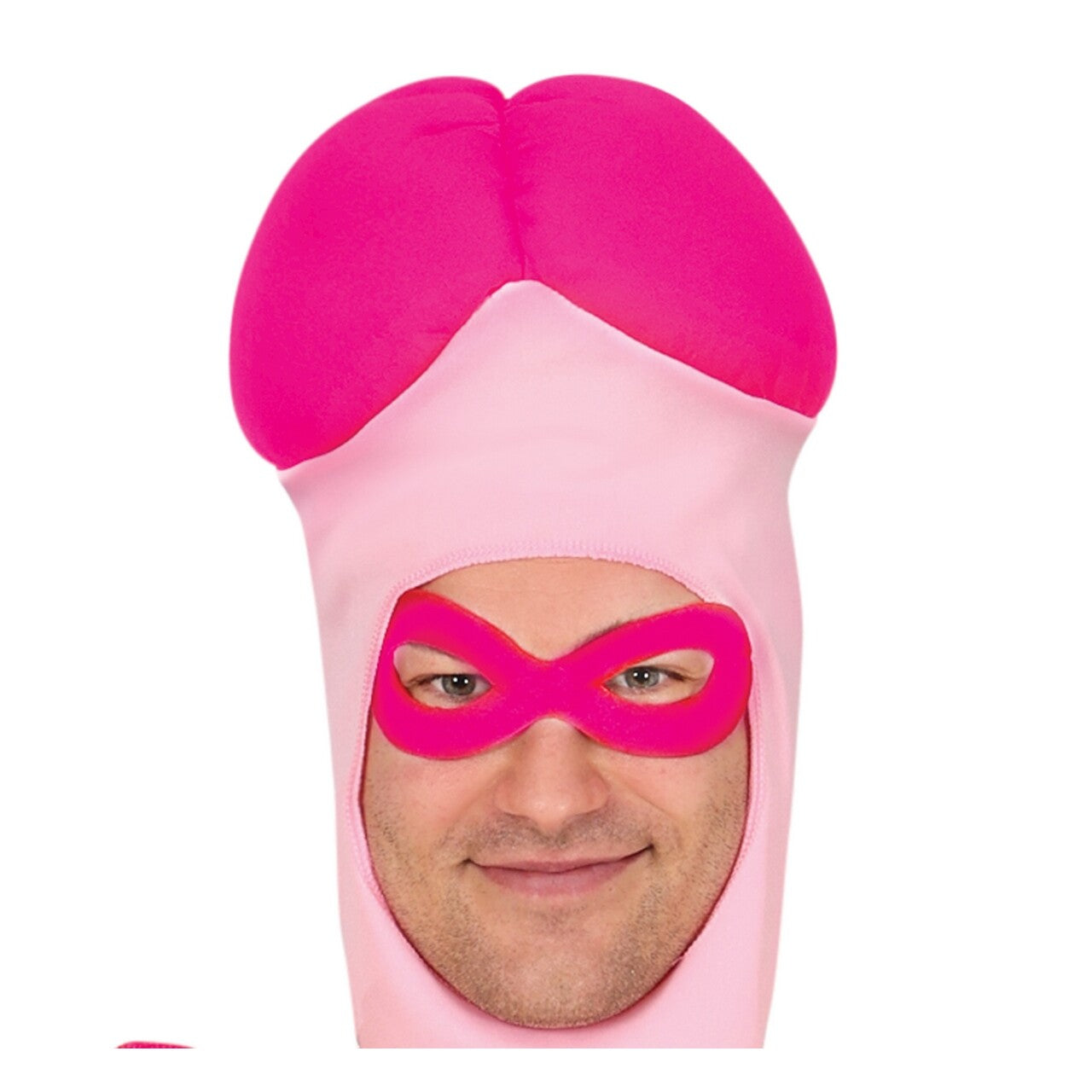 Op deze afbeelding zie je een Kostuums, van het merk Guirca. Roze Super Dickman Kostuum