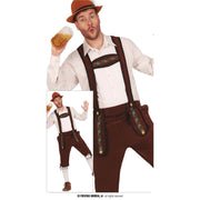 Op deze afbeelding zie je een Kostuums, van het merk Guirca. Oktoberfeestje Broek Lederhose Bruin Man