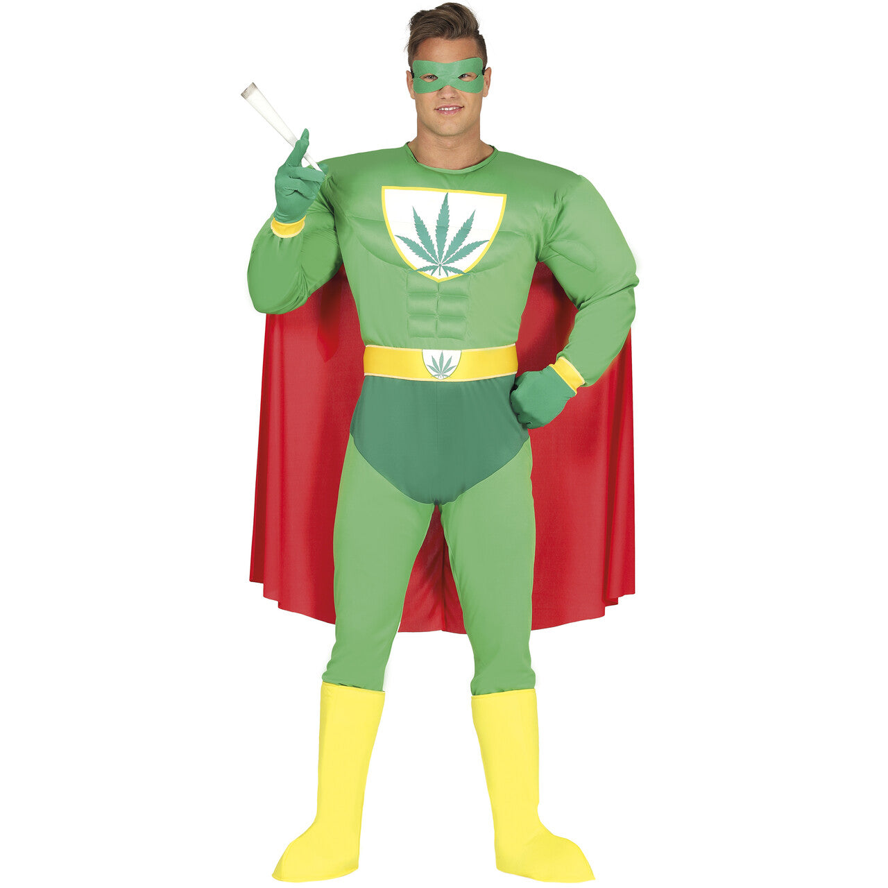 Op deze afbeelding zie je een Kostuums, van het merk Guirca. Superheld Smoking Chill Man Kostuum