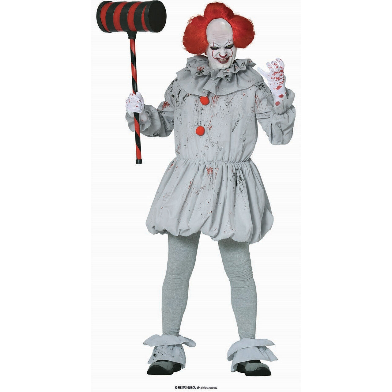 Op deze afbeelding zie je een Kostuums, van het merk Guirca. Scary Larry Killerclown Man Kostuum