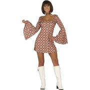 Op deze afbeelding zie je een Kostuums, van het merk Guirca. Super 70s Carly Curtain Vrouw Kostuum