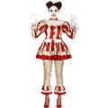 Gestreifter Killer-Clown für Damenkostüm