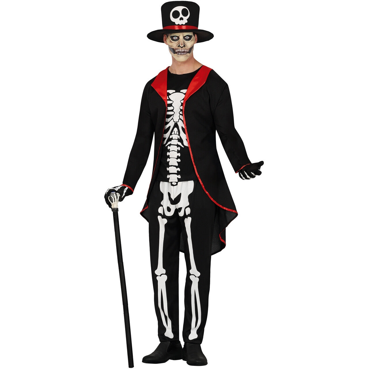 Op deze afbeelding zie je een Kostuums, van het merk Guirca. Elegante Mr Skinny Bones Man Kostuum