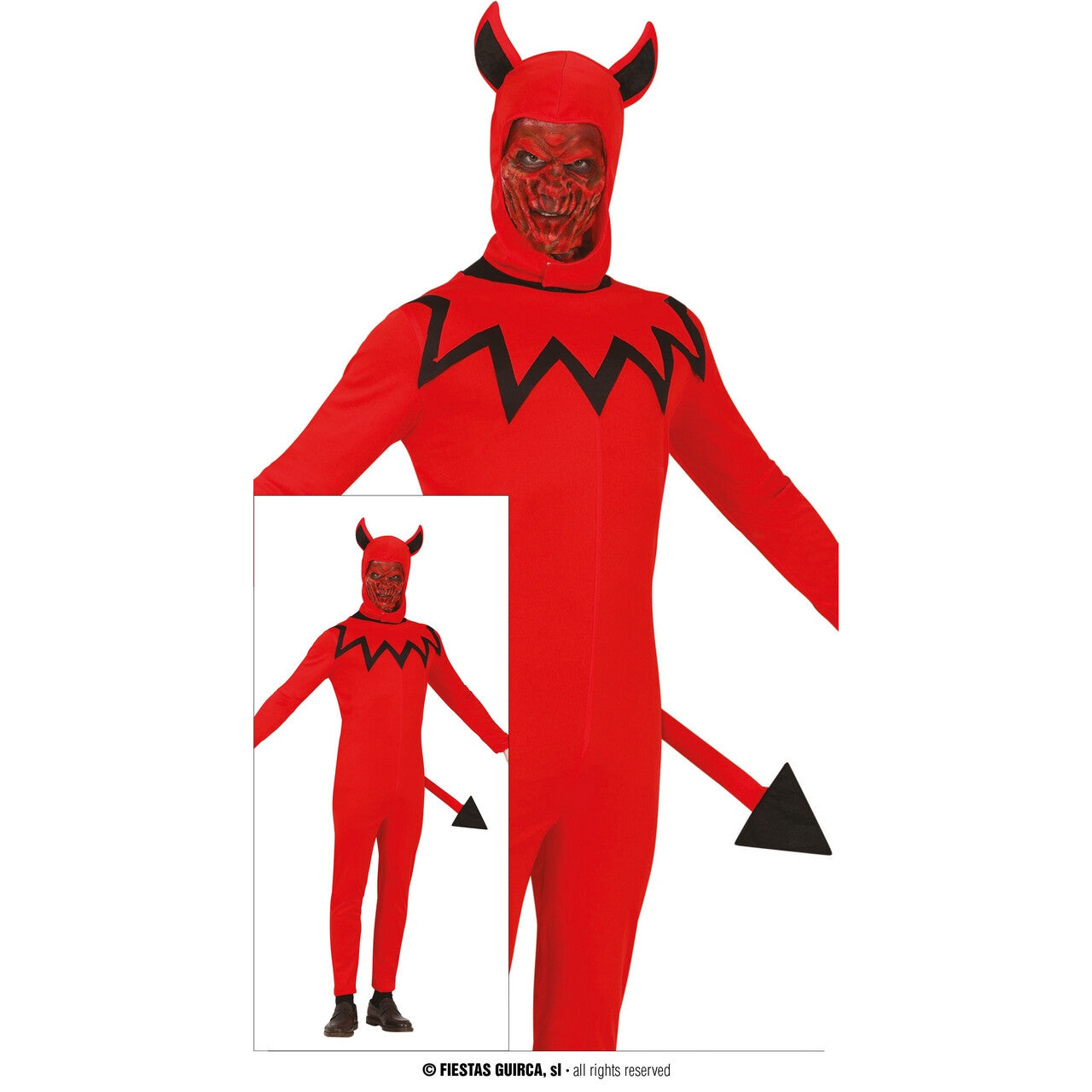 Op deze afbeelding zie je een Kostuums, van het merk Guirca. Demon From Hell Man Kostuum