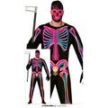 Neon Multicolor Skelett Lightbones Herrenkostüm