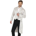 Langer Frack Pailletten Silber Herren