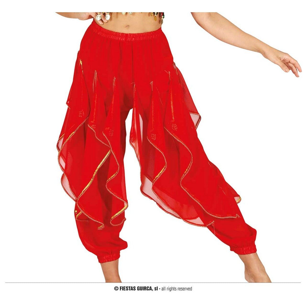 Op deze afbeelding zie je een Kostuums, van het merk Guirca. Red Belly Harem Dance Broek Vrouw