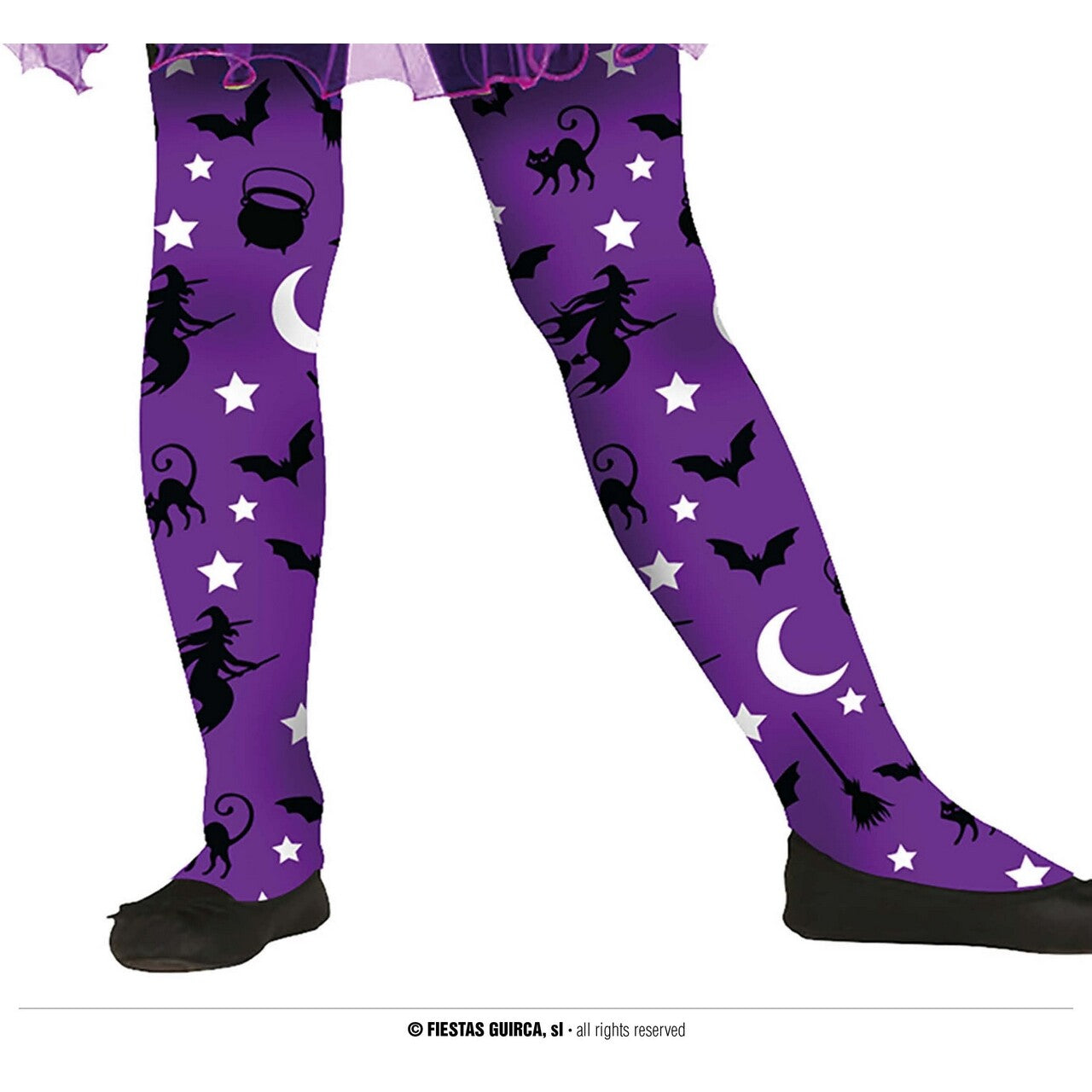Op deze afbeelding zie je een Accessoires, van het merk Guirca. Paarse Panty Middernacht Heks Kind