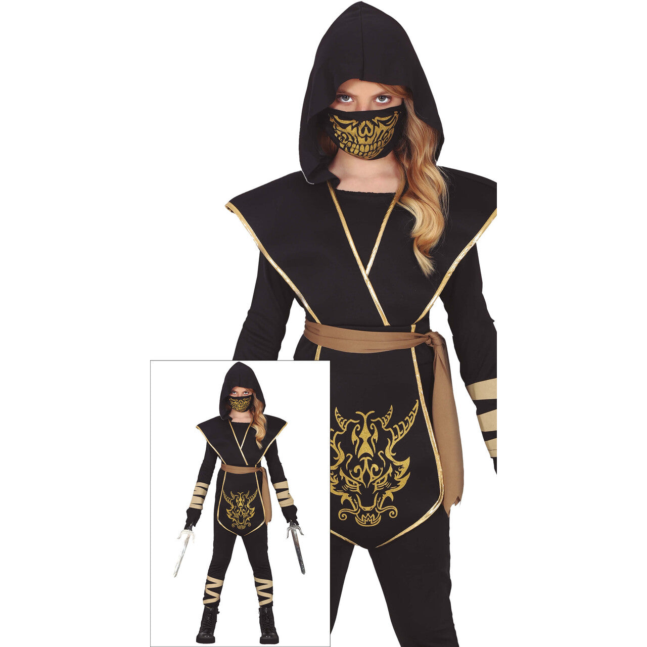Op deze afbeelding zie je een Kostuums, van het merk Guirca. Nini Ninja Van De Nacht Meisje Kostuum