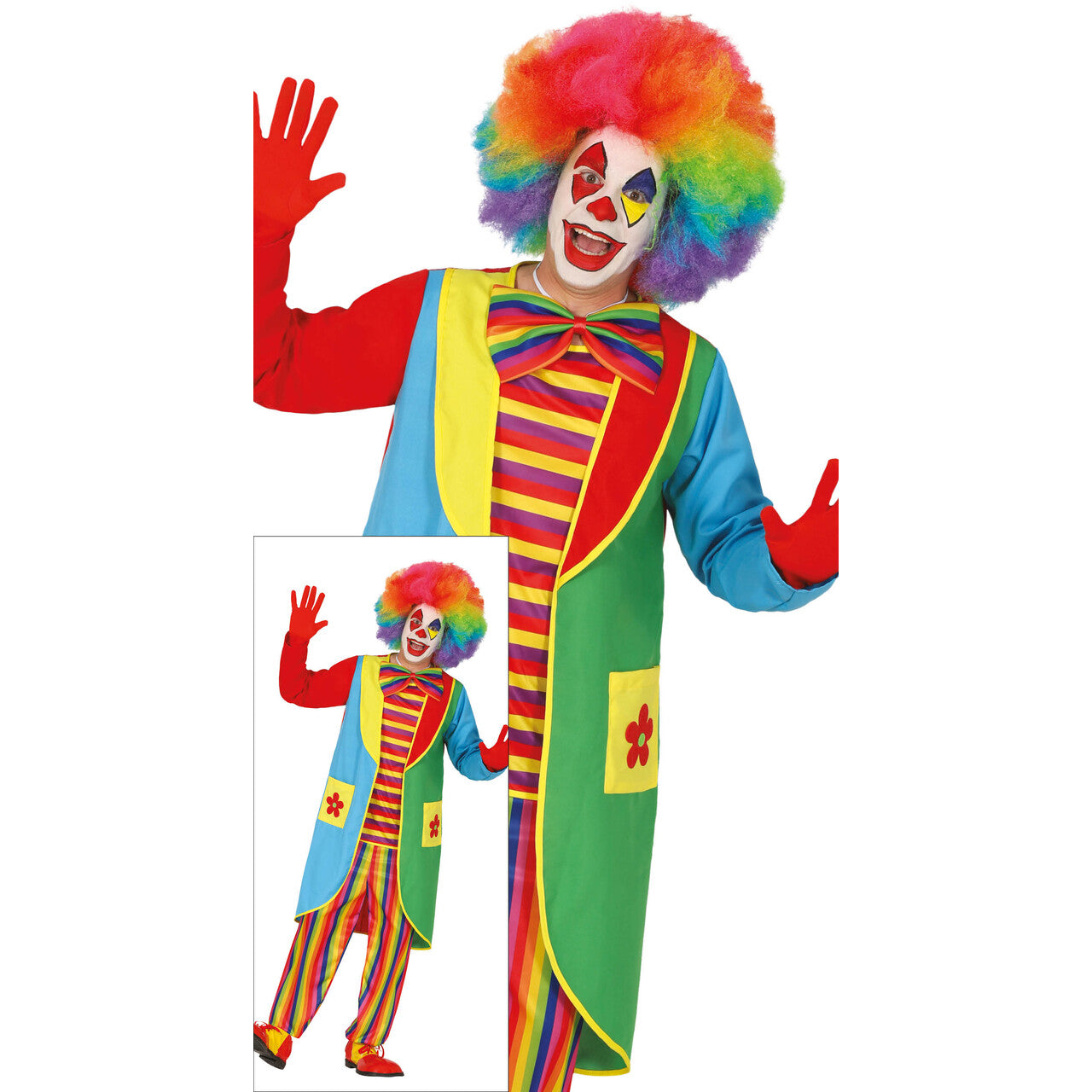 Op deze afbeelding zie je een Kostuums, van het merk Guirca. Klungel De Vrolijke Clown Kostuum