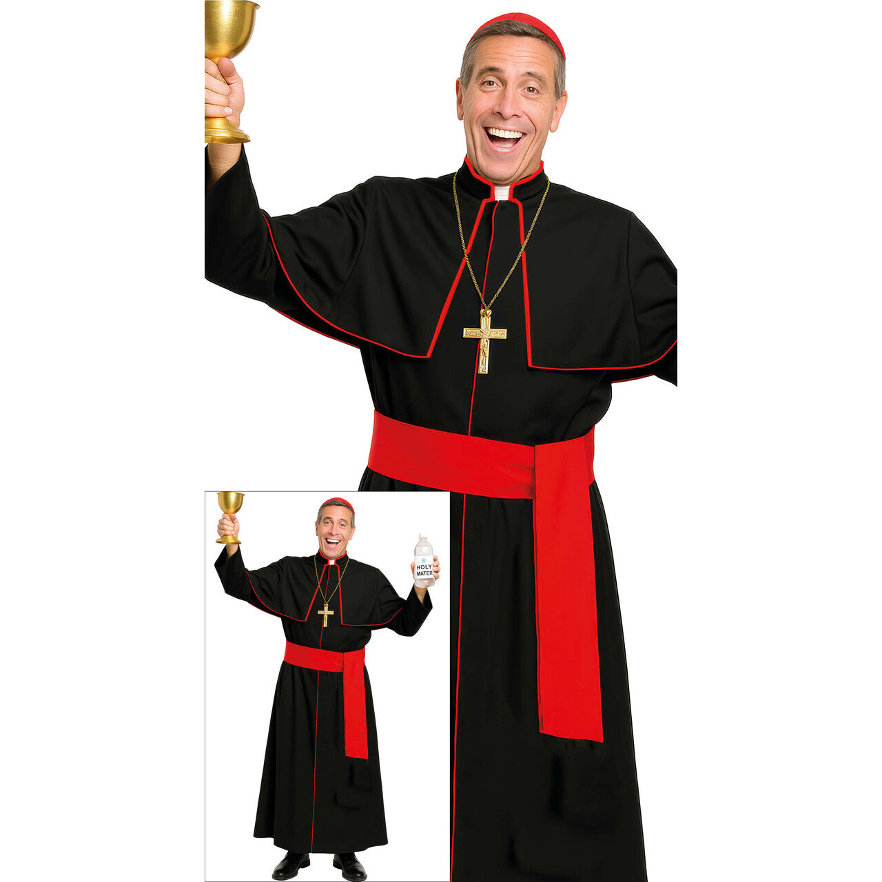 Op deze afbeelding zie je een Kostuums, van het merk Guirca. Priester Vader Vrolijk Man Kostuum