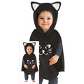 Zwart Katje Poncho Kind Kostuum