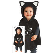 Op deze afbeelding zie je een Kostuums, van het merk Guirca. Zwart Katje Poncho Kind Kostuum