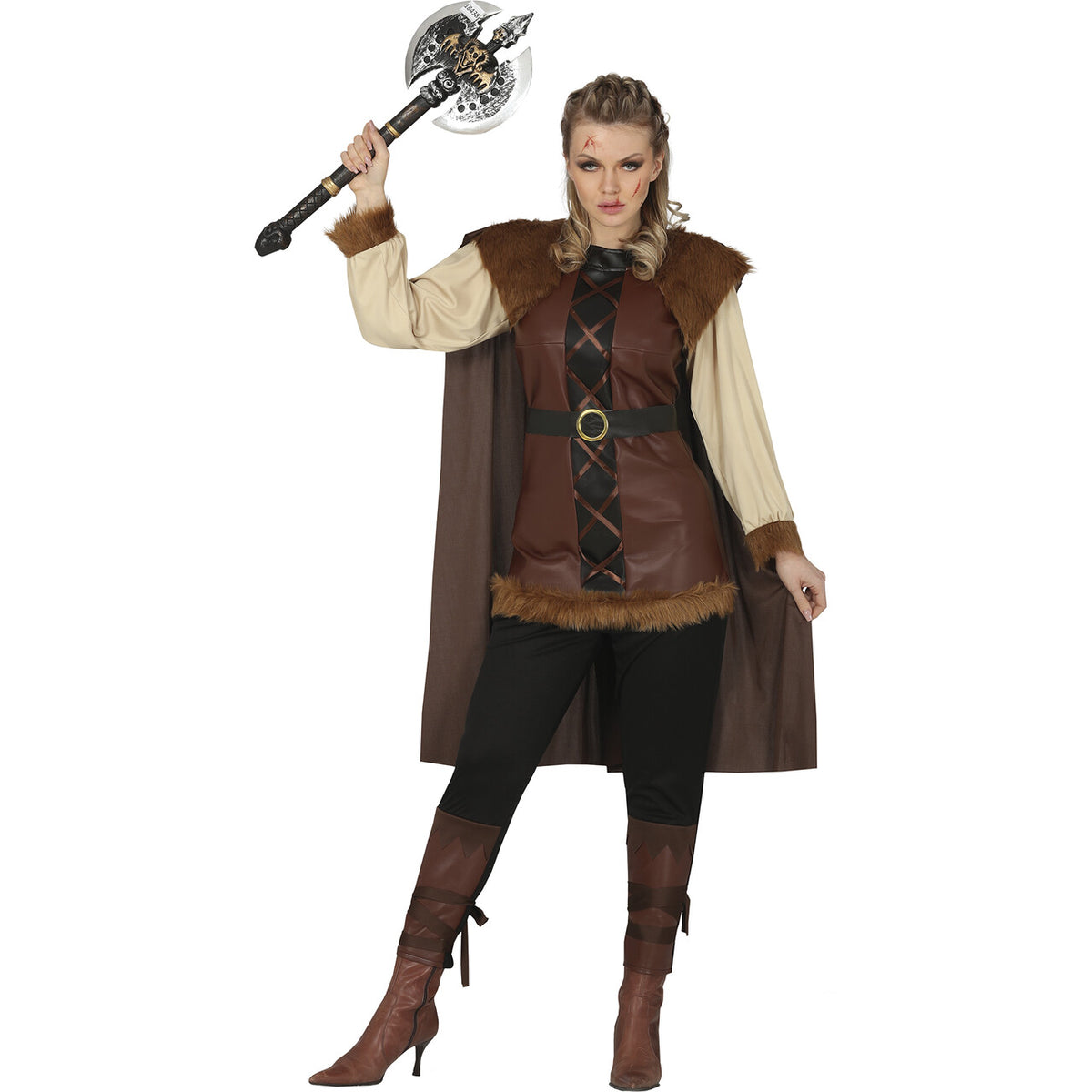 Op deze afbeelding zie je een Kostuums, van het merk Guirca. Viking Gunnhild Vrouw Kostuum