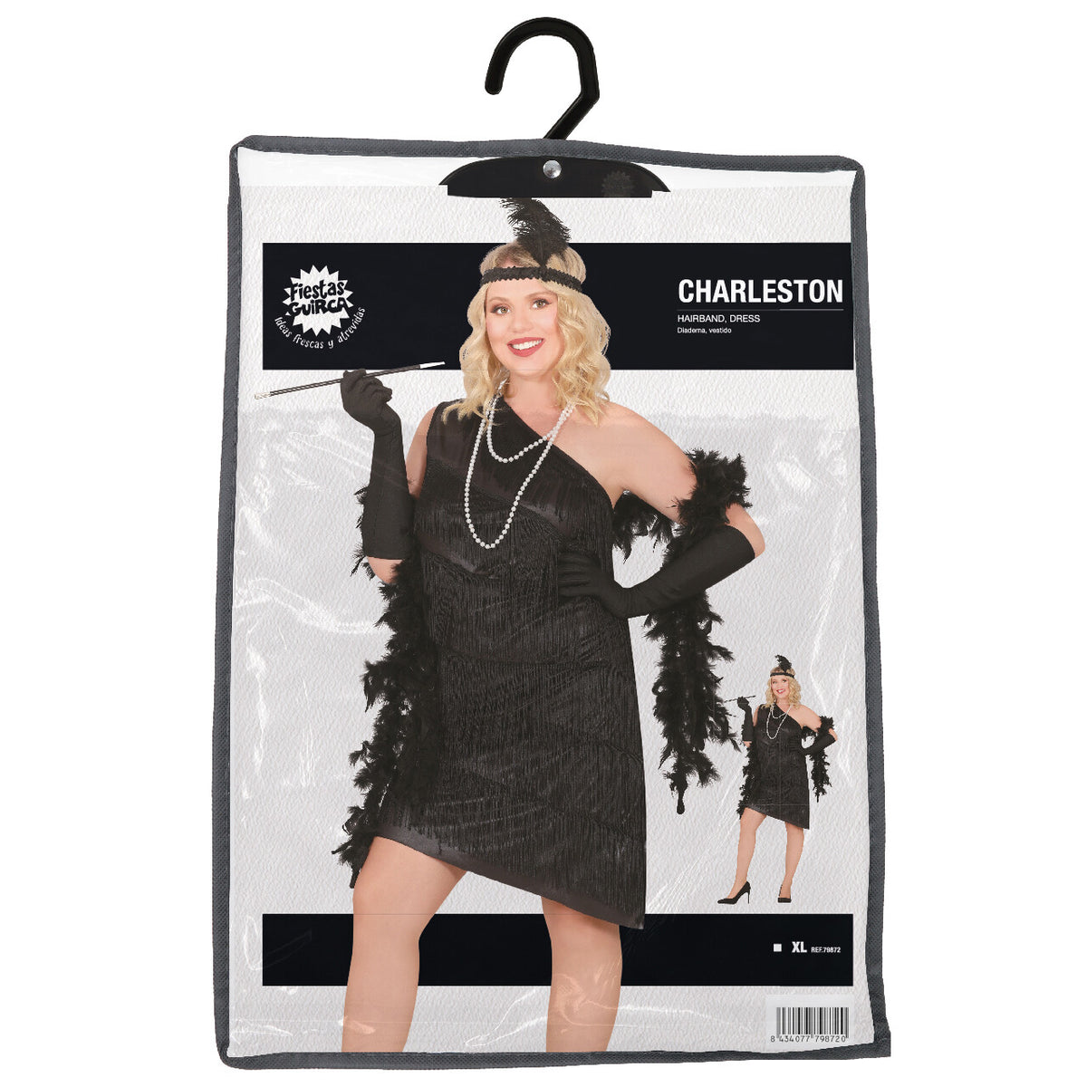 Op deze afbeelding zie je een Kostuums, van het merk Guirca. Carla Charleston Flappererina Vrouw Kostuum