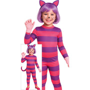Op deze afbeelding zie je een Kostuums, van het merk Guirca. Alice In Wonderland Cheshire Cat Meisje