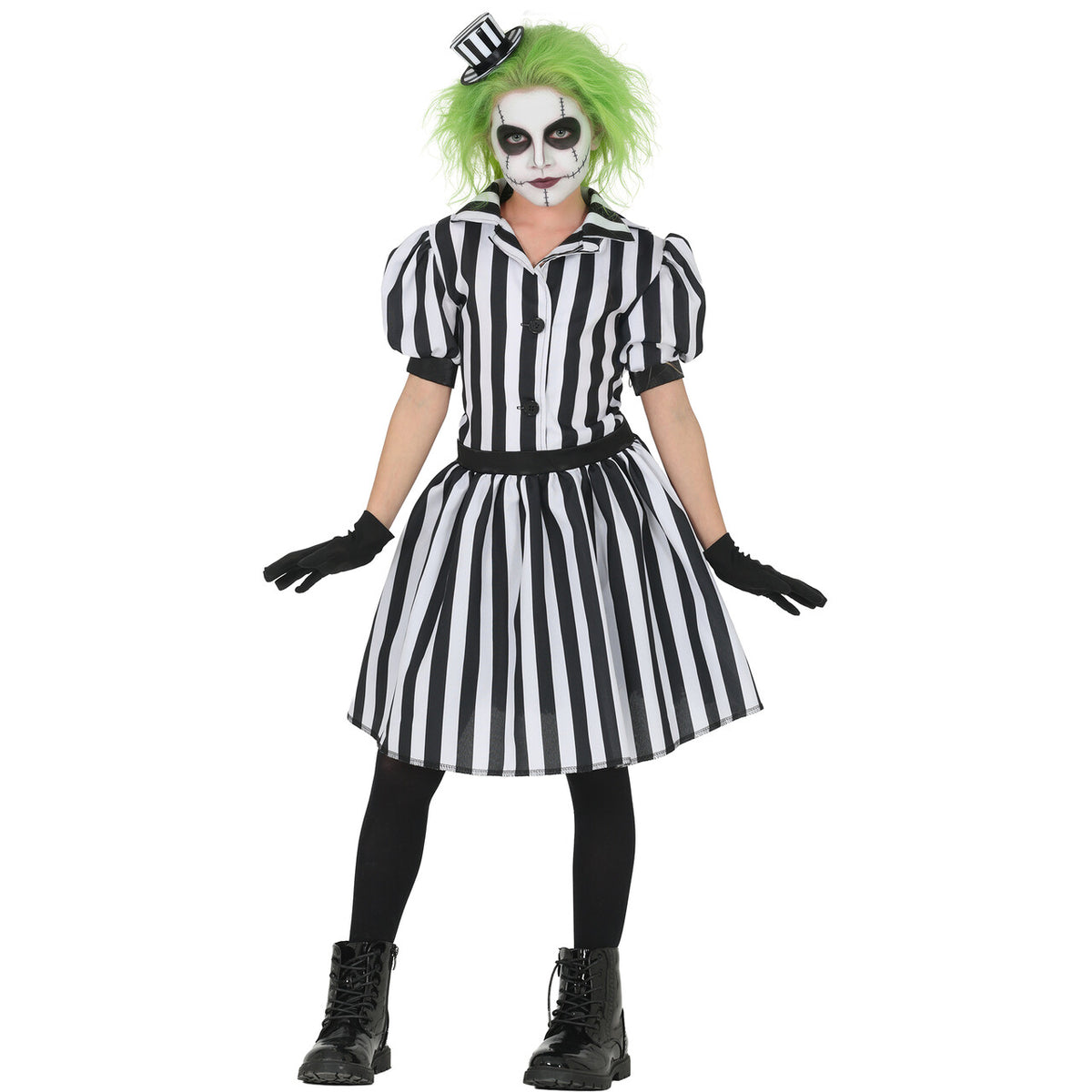 Op deze afbeelding zie je een Kostuums, van het merk Guirca. Beetlejuice Crazy Ghost Meisje Kostuum