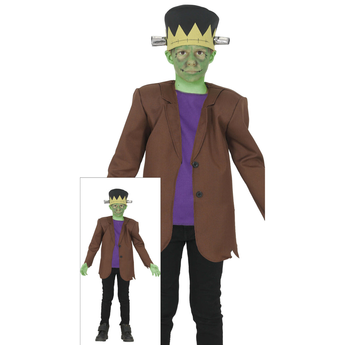 Op deze afbeelding zie je een Kostuums, van het merk Guirca. Green Monster Frankenstein Jongen Kostuum
