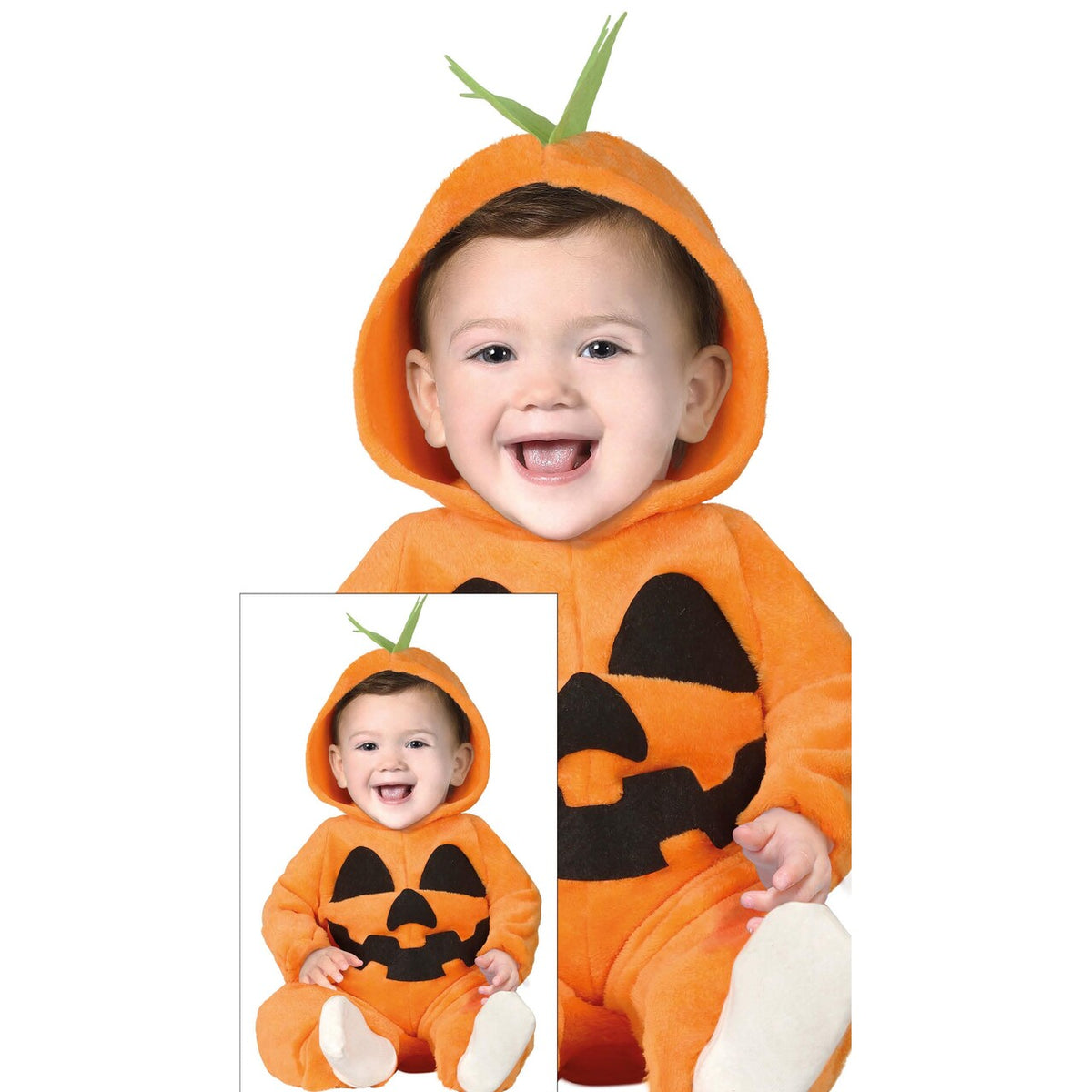 Op deze afbeelding zie je een Kostuums, van het merk Guirca. Smiling Pumpkin Baby Kind Kostuum