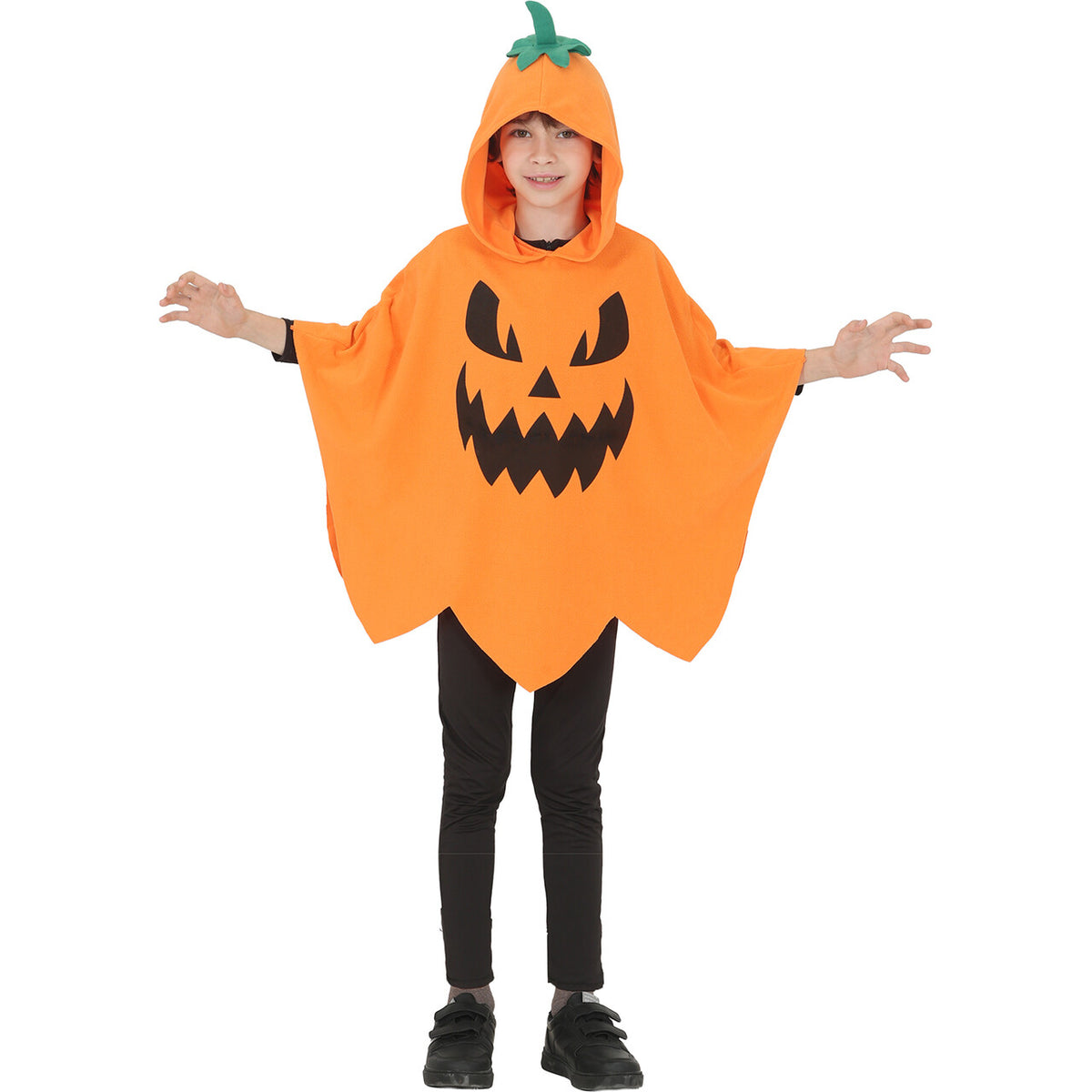 Op deze afbeelding zie je een Kostuums, van het merk Guirca. Boze Pompoen Poncho Kind