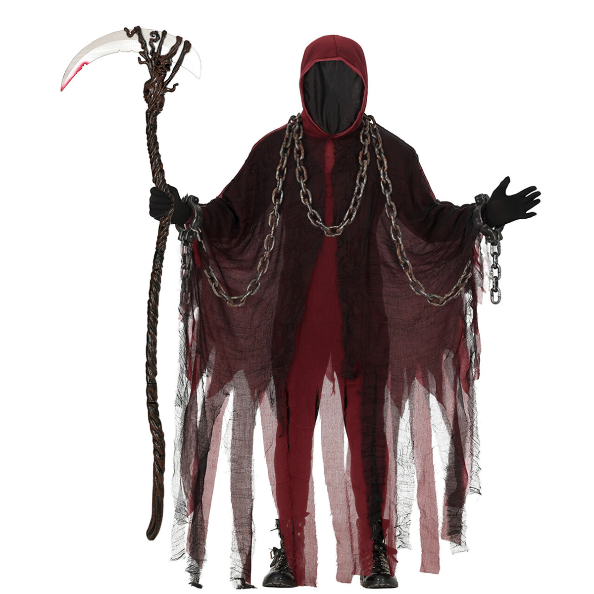 Op deze afbeelding zie je een Kostuums, van het merk Guirca. Red Mystic Reaper Unisex Kostuum