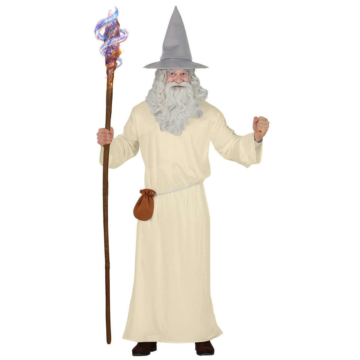 Op deze afbeelding zie je een Kostuums, van het merk Guirca. De Witte Magiër Man Kostuum