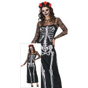 Op deze afbeelding zie je een Kostuums, van het merk Guirca. Día De Los Muertos Skeleton Vrouw Kostuum