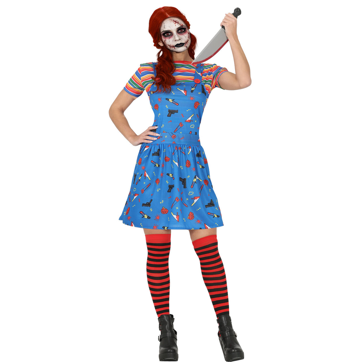 Op deze afbeelding zie je een Kostuums, van het merk Guirca. Chucky Lady Killer Doll Vrouw Kostuum