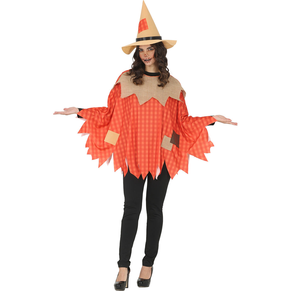 Op deze afbeelding zie je een Kostuums, van het merk Guirca. Vogelverschrikker Poncho Unisex Kostuum