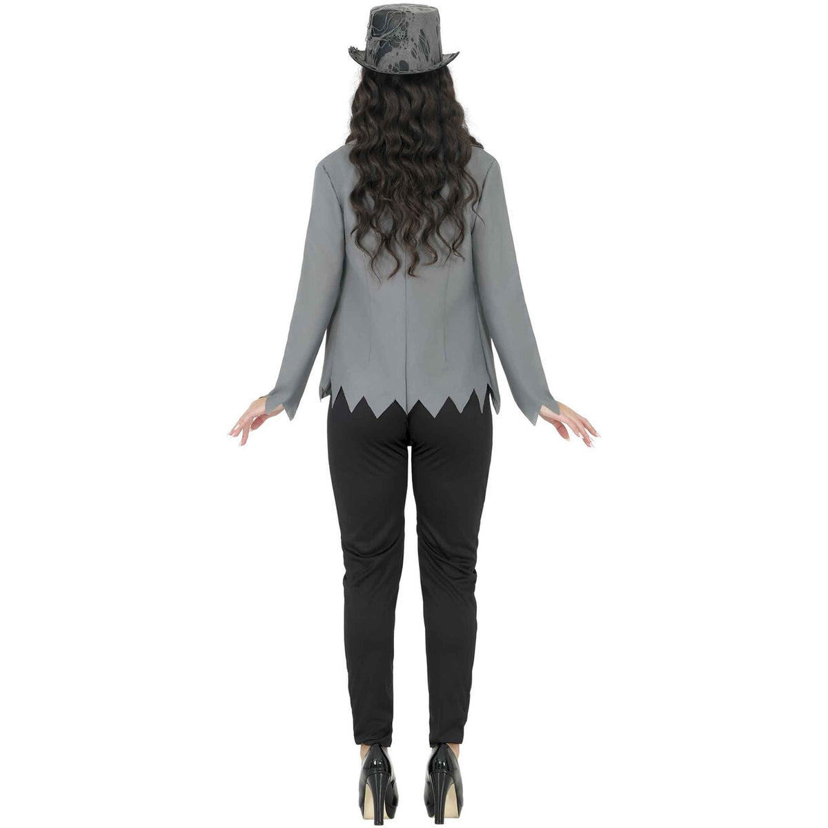 Op deze afbeelding zie je een Kostuums, van het merk Guirca. Miss Skeleton Grey Vrouw Kostuum
