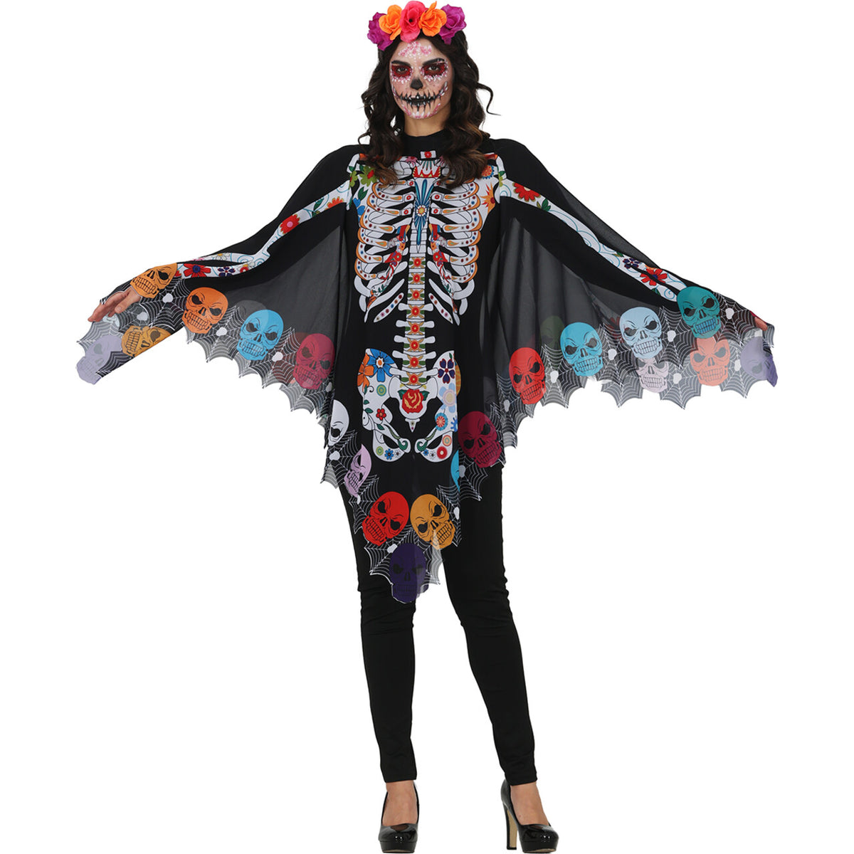 Op deze afbeelding zie je een Kostuums, van het merk Guirca. Catrina Poncho Vrouw