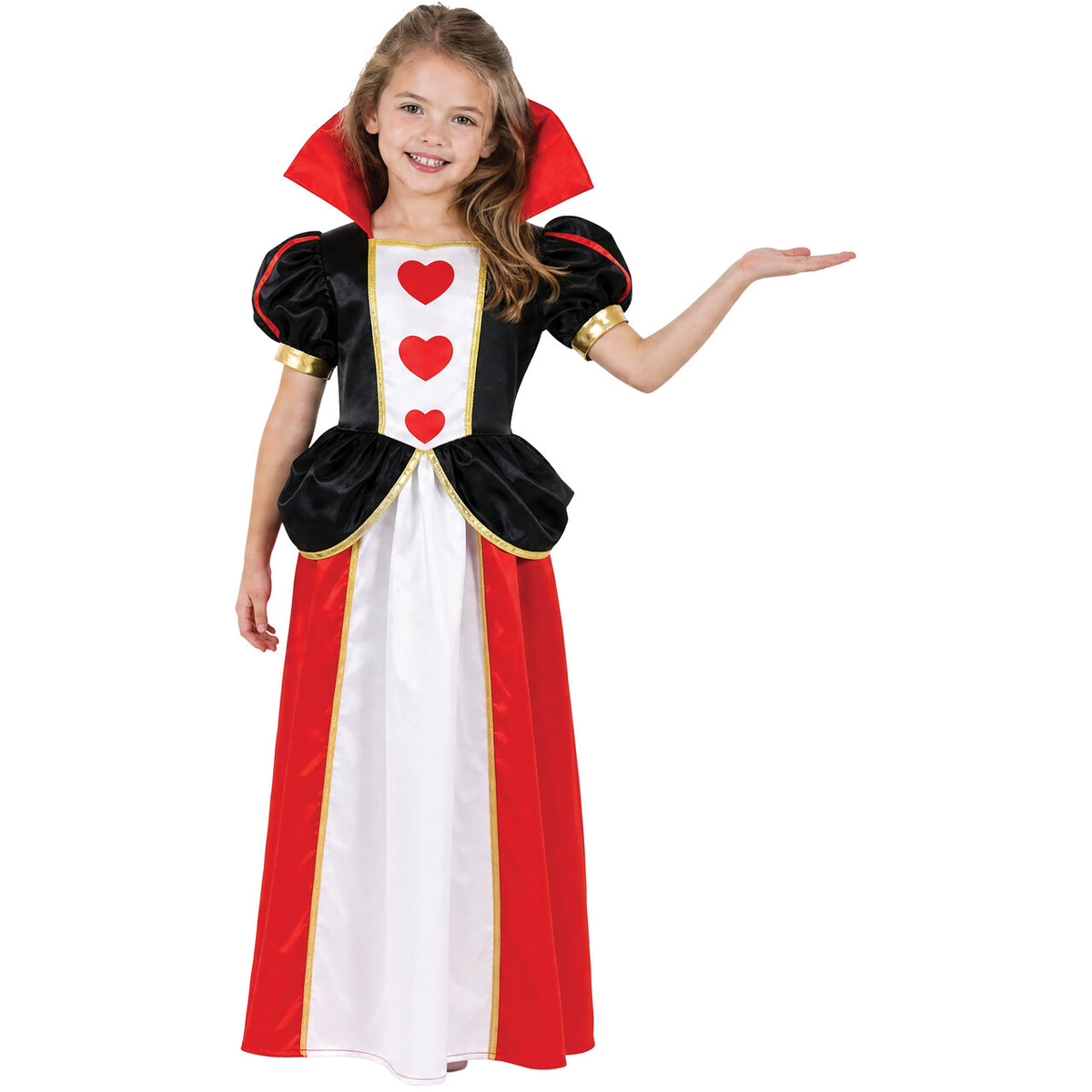 Op deze afbeelding zie je een Kostuums, van het merk Guirca. Lady Of Hearts Alice In Wonderland Meisje Kostuum
