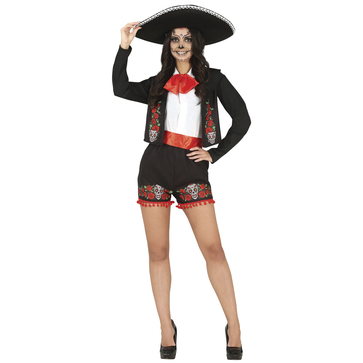 Op deze afbeelding zie je een Kostuums, van het merk Guirca. Catrina Of The Dead Vrouw Kostuum