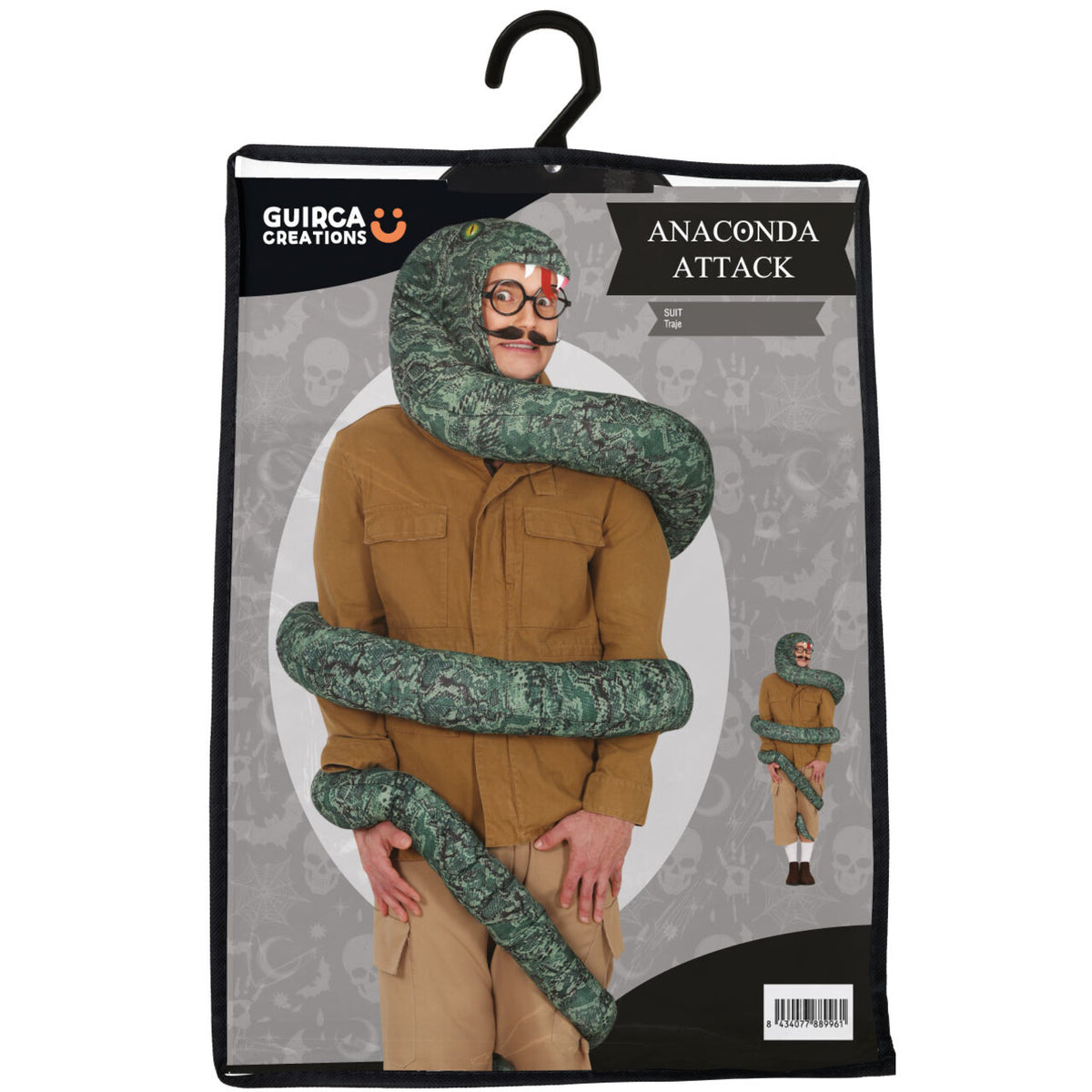 Op deze afbeelding zie je een Kostuums, van het merk Guirca. Anaconda Snake Attack Man Kostuum